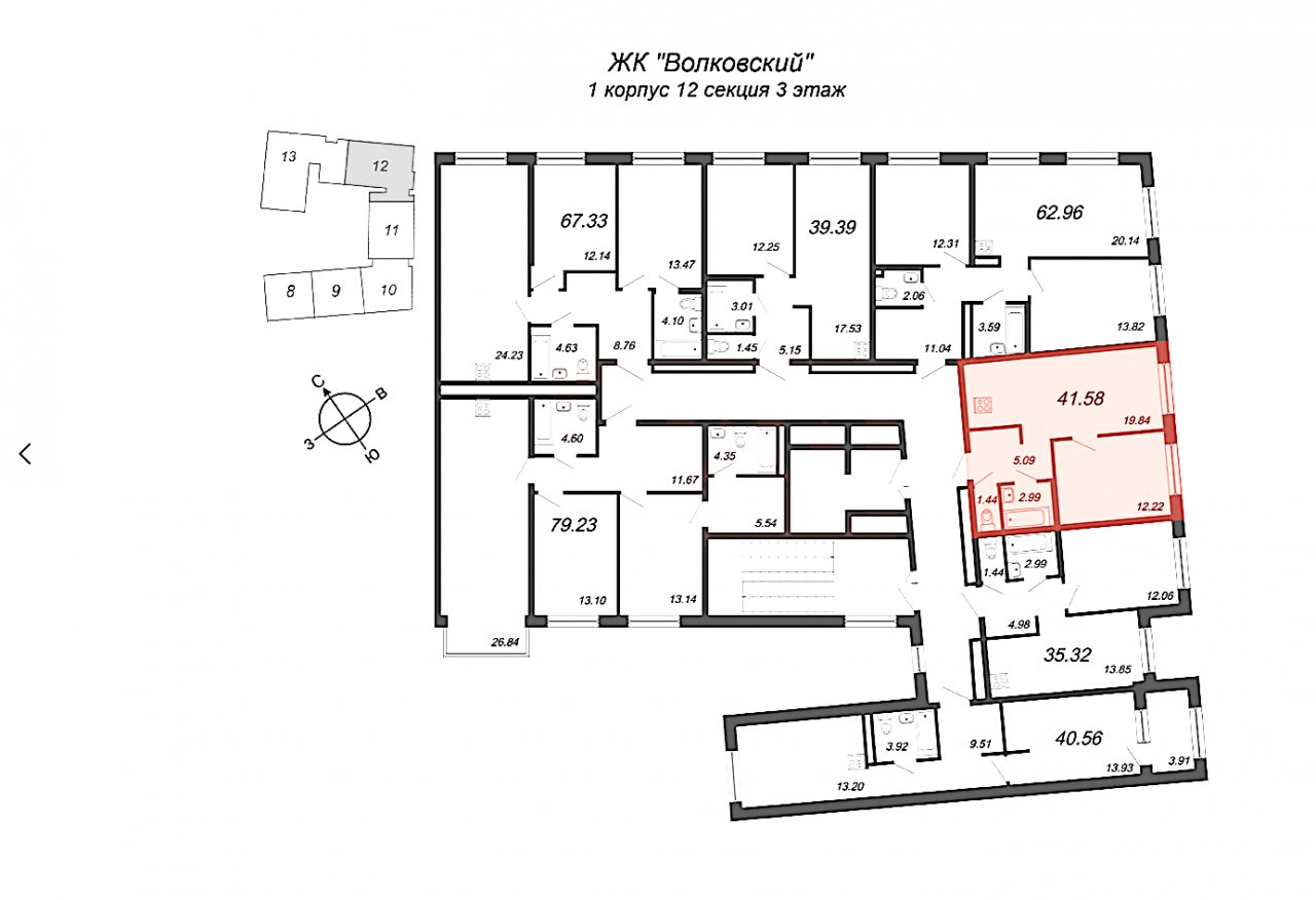 Продажа 1-комнатной квартиры, Санкт-Петербург, Волковский просп.,  д 6