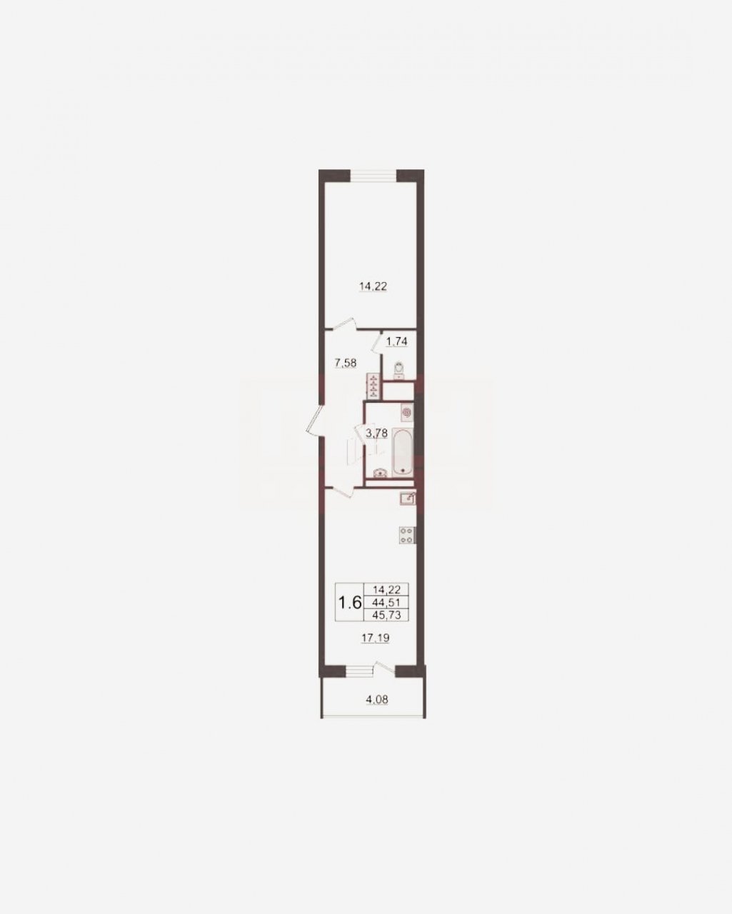 Продажа 1-комнатной квартиры, Санкт-Петербург, Струве,  д 16