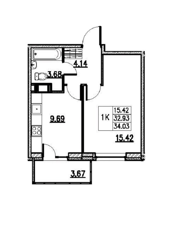 Продажа 1-комнатной квартиры, Мурино, Шувалова ул.,  д 31