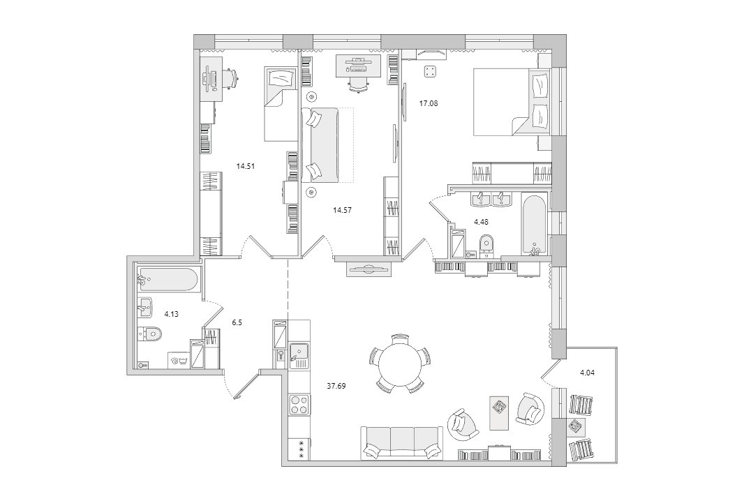 Продажа 3-комнатной квартиры, Санкт-Петербург, Белоостровская ул.,  д 10