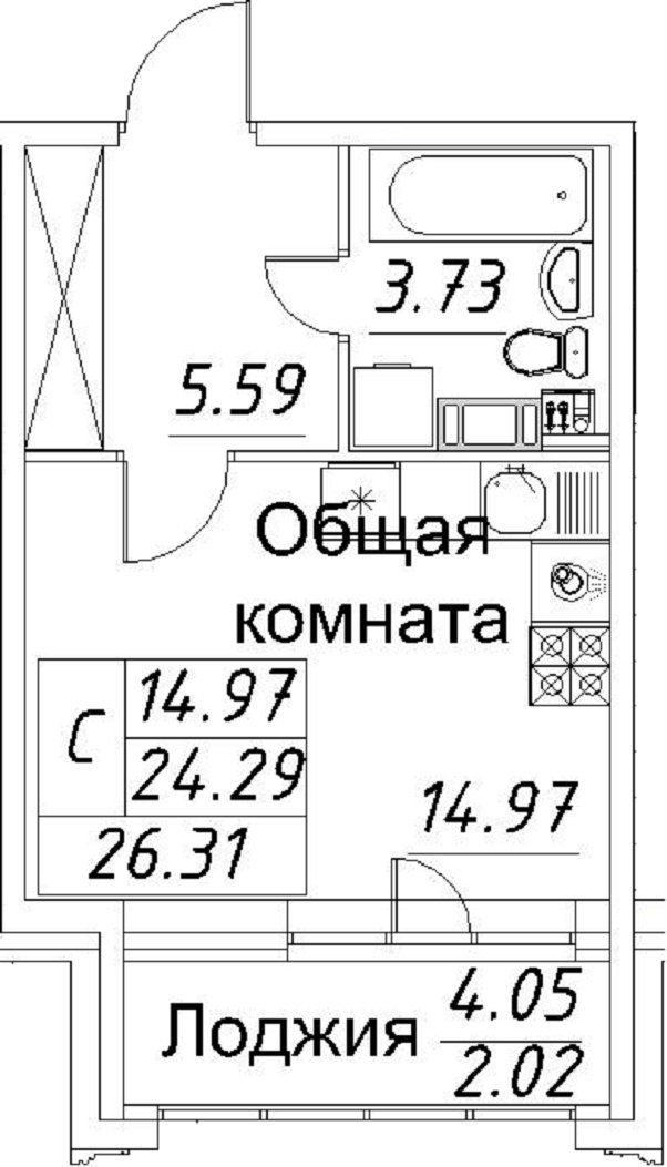 Продажа 1-комнатной квартиры, Санкт-Петербург, Авиаконструкторов просп.,  д 54