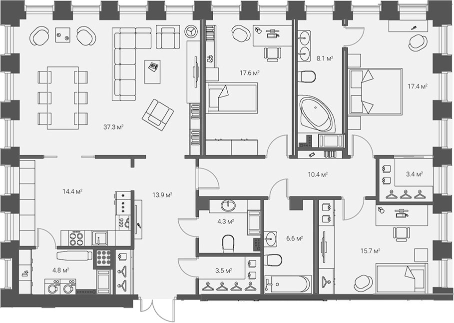 Продажа 3-комнатной квартиры, Санкт-Петербург, Академика Лихачёва аллея,  д 7