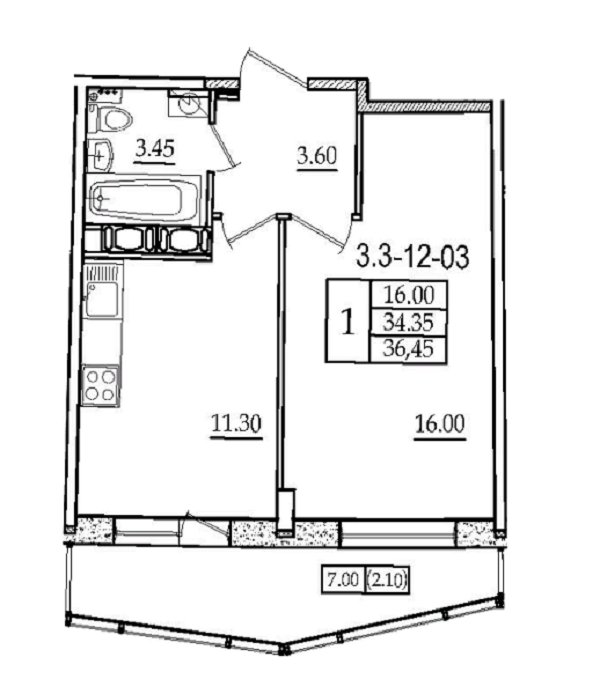 Продажа 1-комнатной квартиры, Санкт-Петербург, Заневский просп.,  д 42