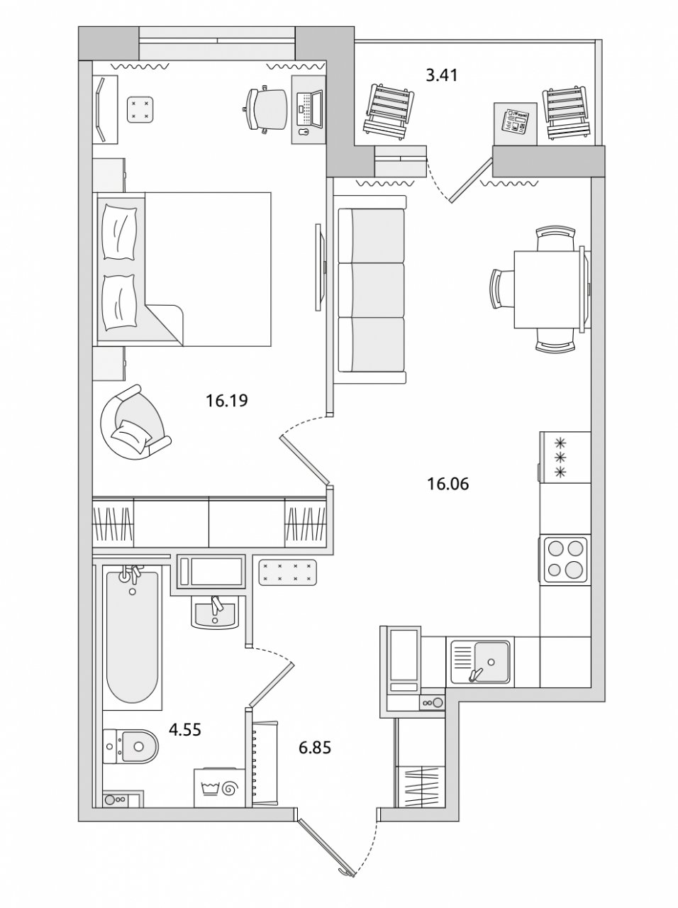 Продажа 1-комнатной квартиры, Санкт-Петербург, Вазаский пер.,  д 3