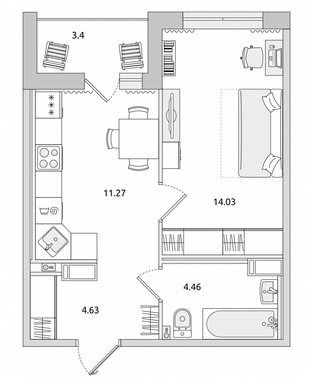 Продажа 1-комнатной квартиры, Санкт-Петербург, Вазаский пер.,  д 3