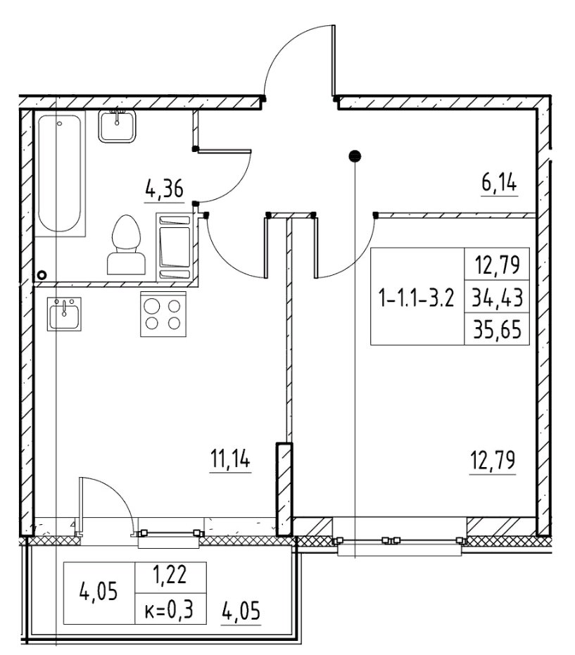 Продажа 1-комнатной квартиры, Санкт-Петербург, Лагоды ул.,  д 5