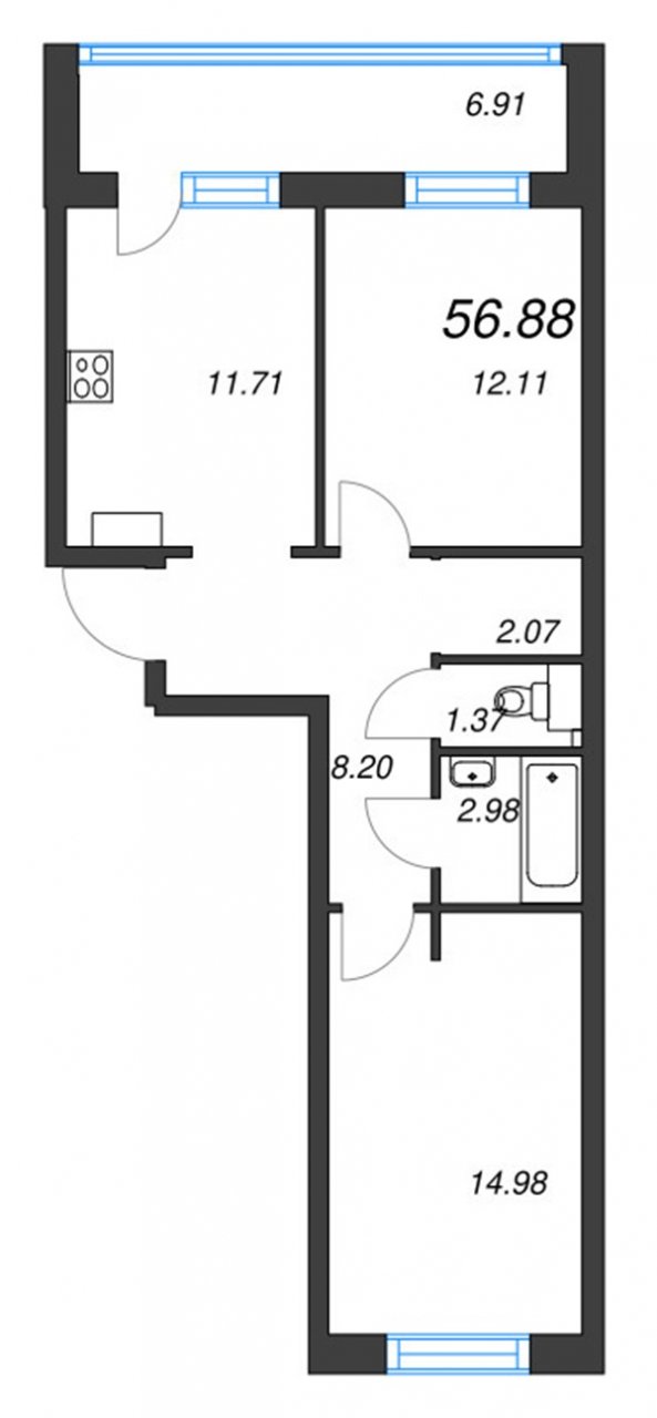 Продажа 2-комнатной квартиры, Дубровка, Невская ул.,  д 2