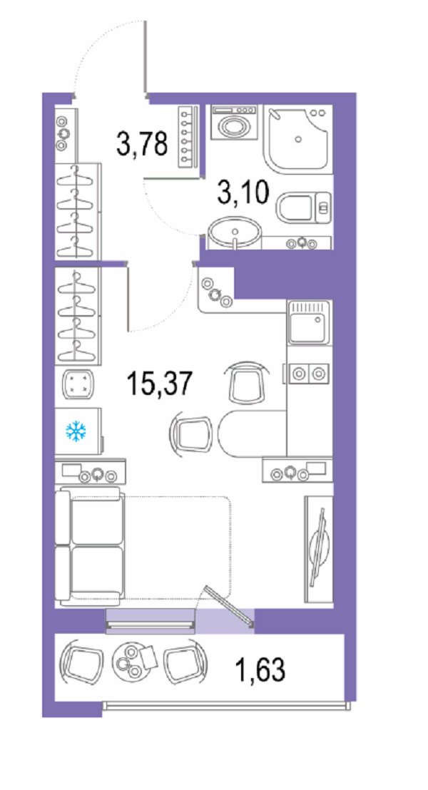 Продажа 1-комнатной квартиры, Кудрово, Европейский просп.,  д 22