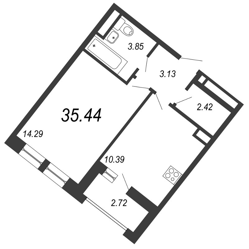 Продажа 1-комнатной квартиры, Санкт-Петербург, Планерная ул.,  д 97