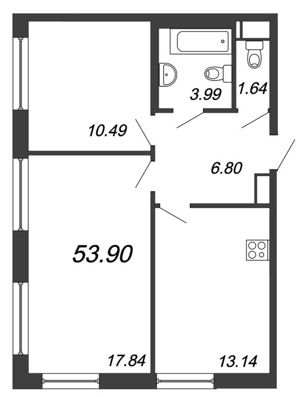 Продажа 2-комнатной квартиры, Санкт-Петербург, Московское шос.,  д 3