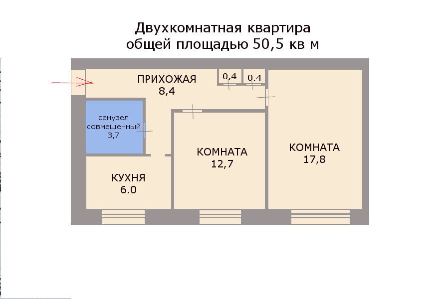 Продажа 2-комнатной квартиры, Павловск, Толмачева ул.,  д 6