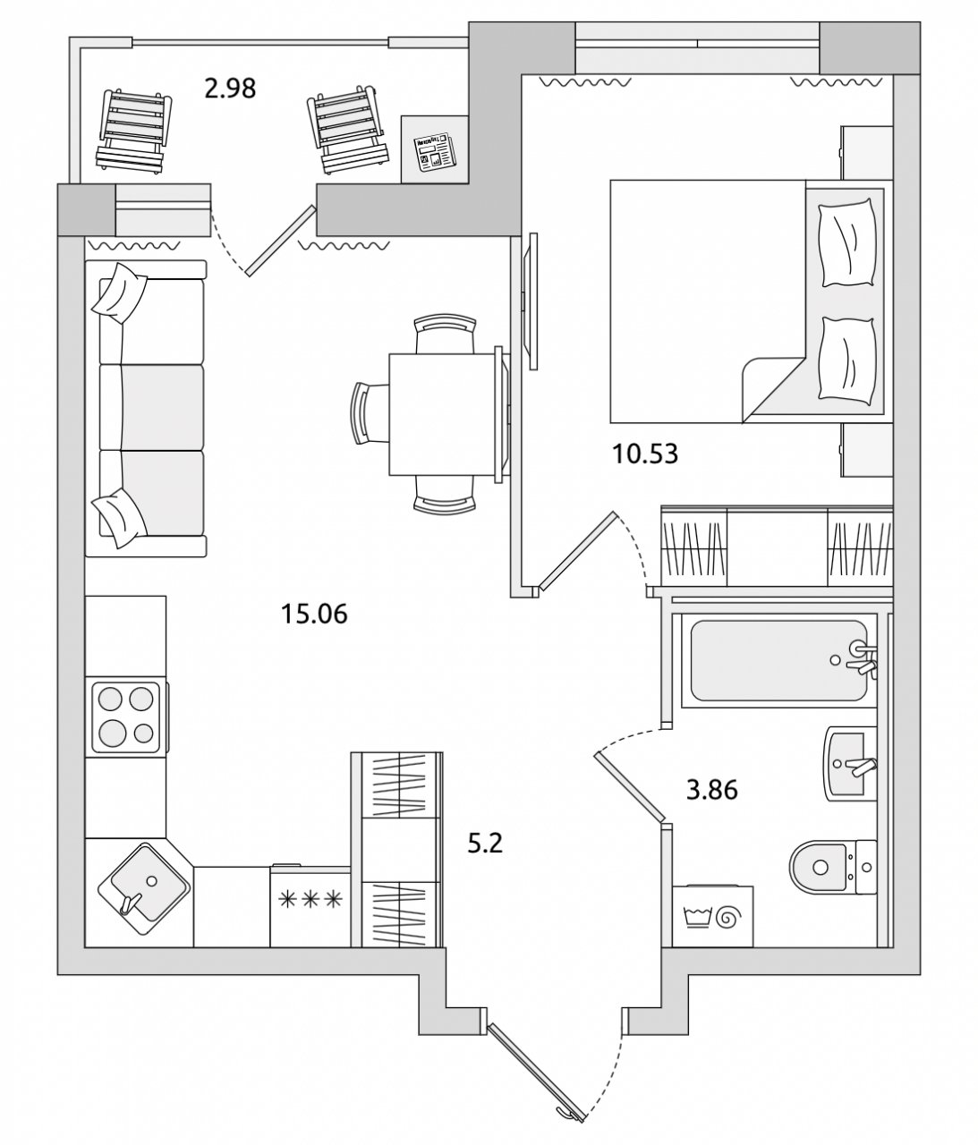 Продажа 1-комнатной квартиры, Новосаратовка, Первых ул.,  д 4