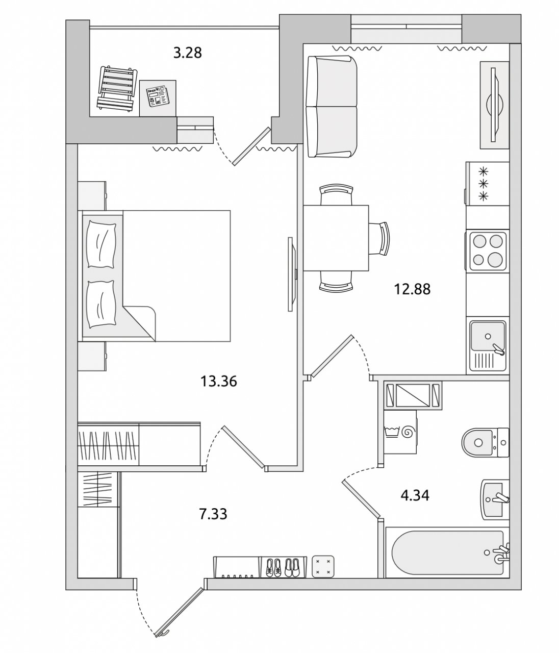 Продажа 1-комнатной квартиры, Санкт-Петербург, Белоостровская ул.,  д 12