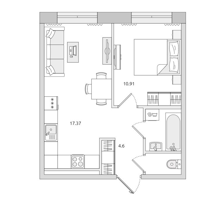 Продажа 1-комнатной квартиры, Санкт-Петербург, Волковский просп.,  д 6