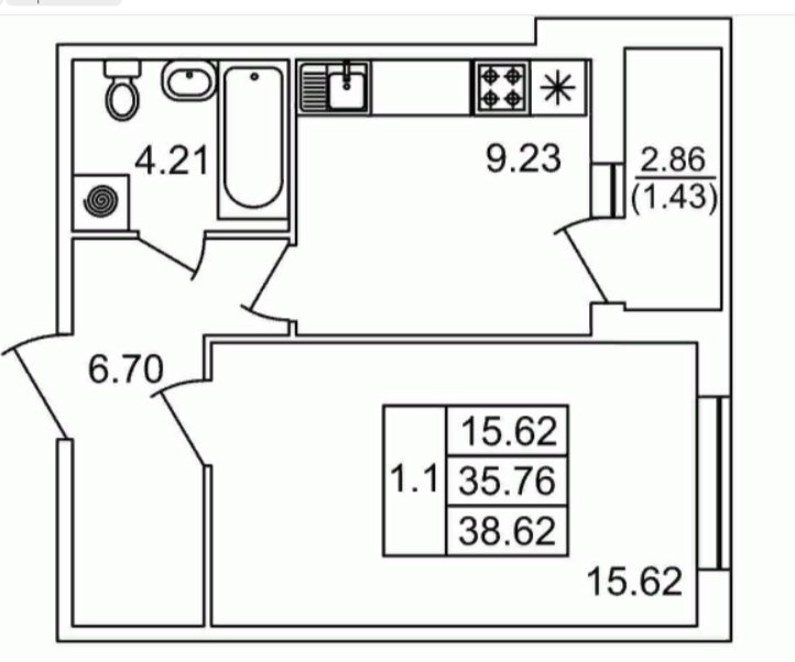 Продажа 1-комнатной квартиры, Парголово, Михайловская дор.,  д 14