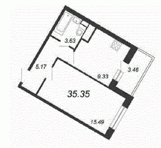 Продажа 1-комнатной квартиры, Санкт-Петербург, Русановская ул.,  д 24