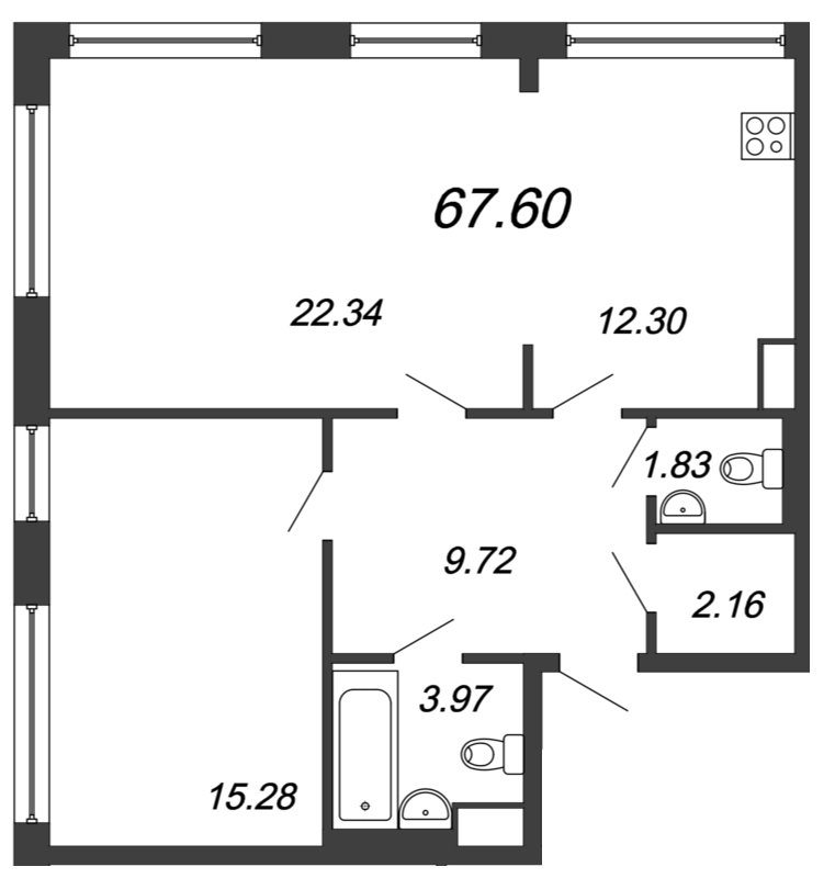 Продажа 2-комнатной квартиры, Санкт-Петербург, Московское шос.,  д 3