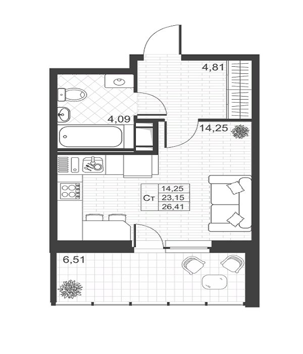 Продажа 1-комнатной квартиры, Коммунар, Ново-Антропшинская ул.,  д 5