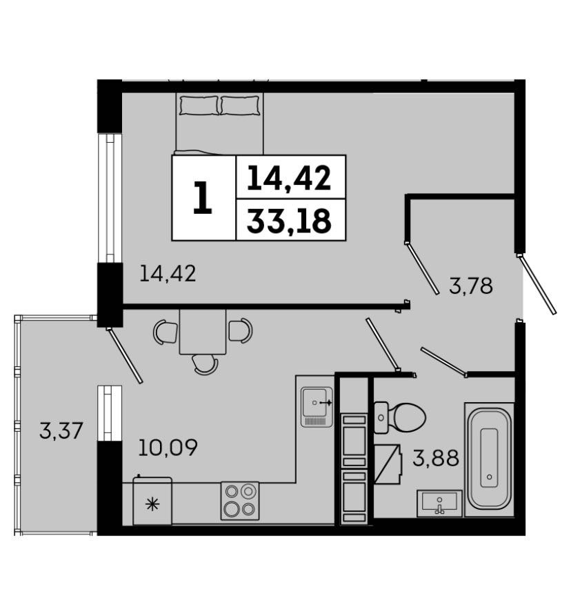 Продажа 1-комнатной квартиры, Санкт-Петербург, Суздальское шос.,  д 18