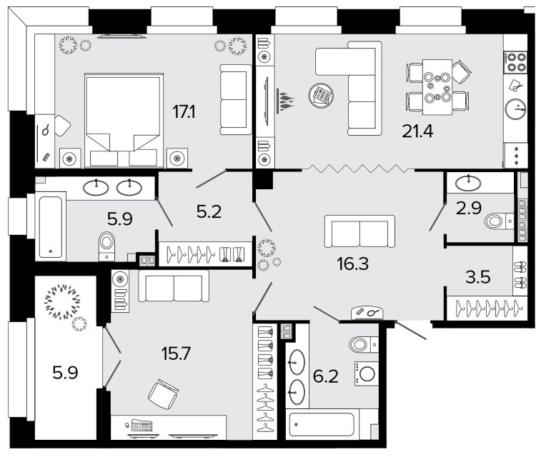 Продажа 2-комнатной квартиры, Санкт-Петербург, Барочная ул.,  д 6