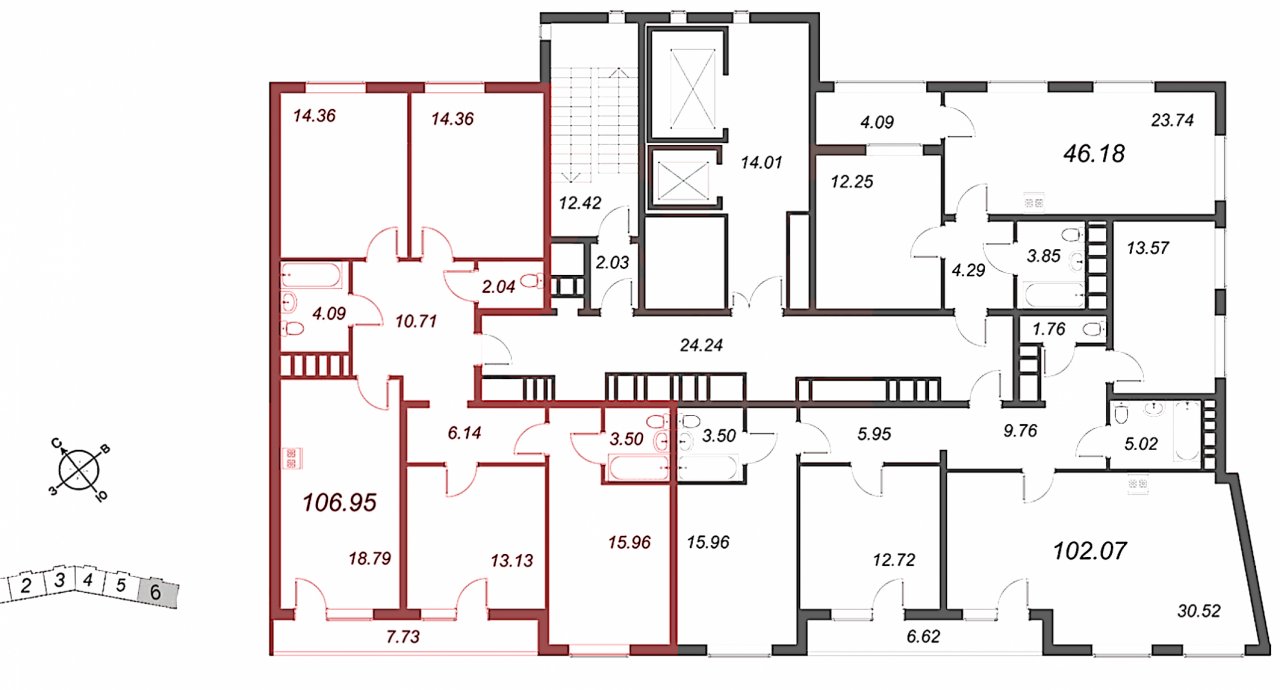 Продажа 4-комнатной квартиры, Санкт-Петербург, Набережная Миклухо-Маклая,  д 1