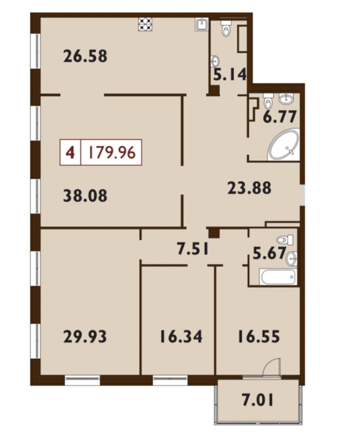 Продажа 4-комнатной квартиры, Санкт-Петербург, Петровский просп.,  д 11