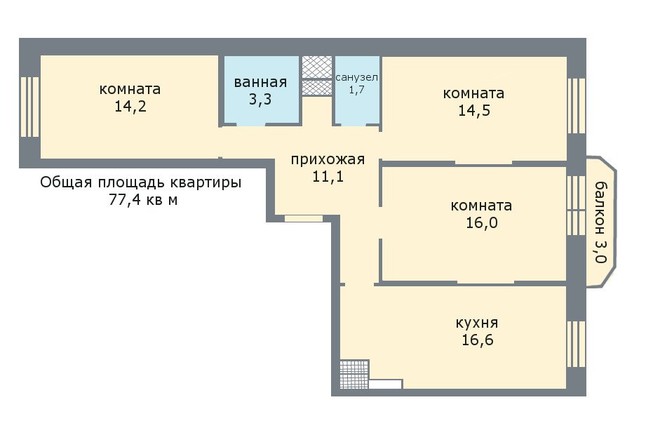 Продажа 3-комнатной квартиры, Парголово, Федора Абрамова ул.,  д 18