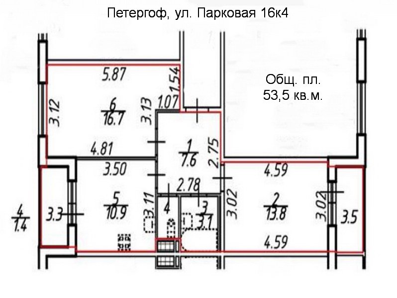 Продажа 2-комнатной квартиры, Петергоф, Парковая ул.,  д 16