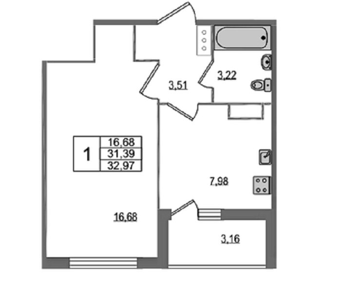 Продажа 1-комнатной квартиры, Шушары, Старорусский просп.,  д 13