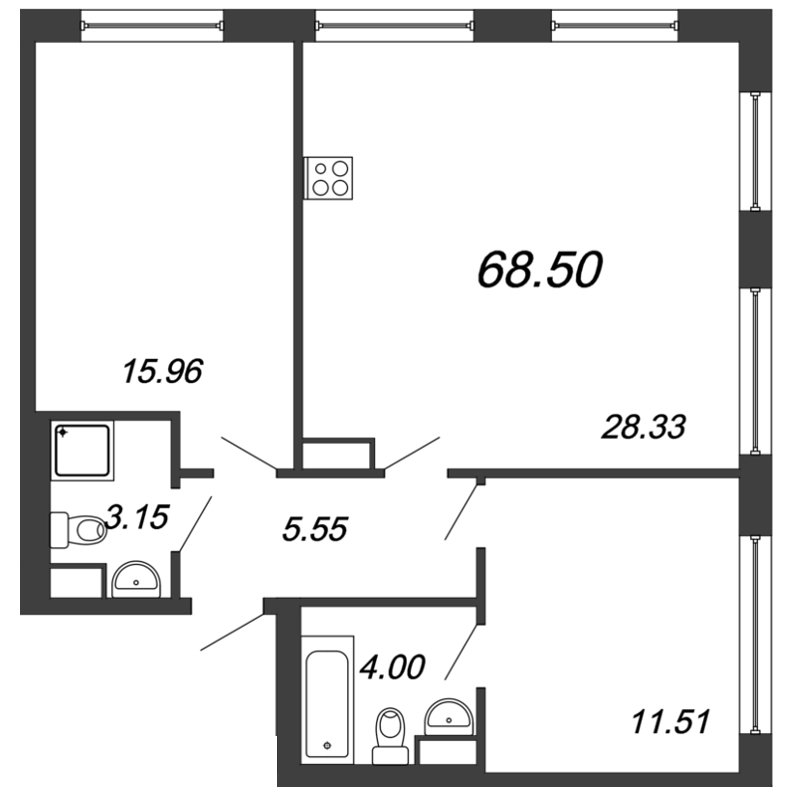 Продажа 2-комнатной квартиры, Санкт-Петербург, Московское шос.,  д 3