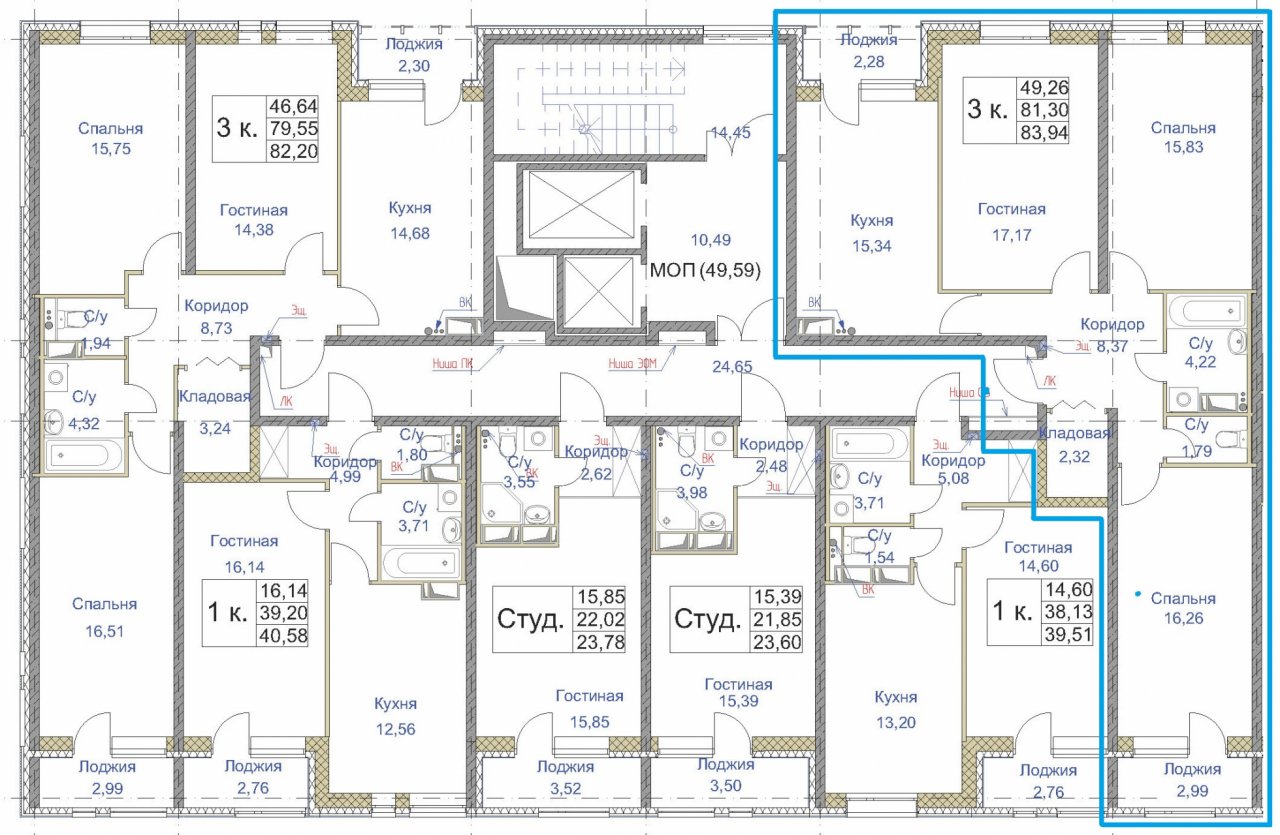 Продажа 3-комнатной квартиры, Санкт-Петербург, Студенческая ул.,  д 14