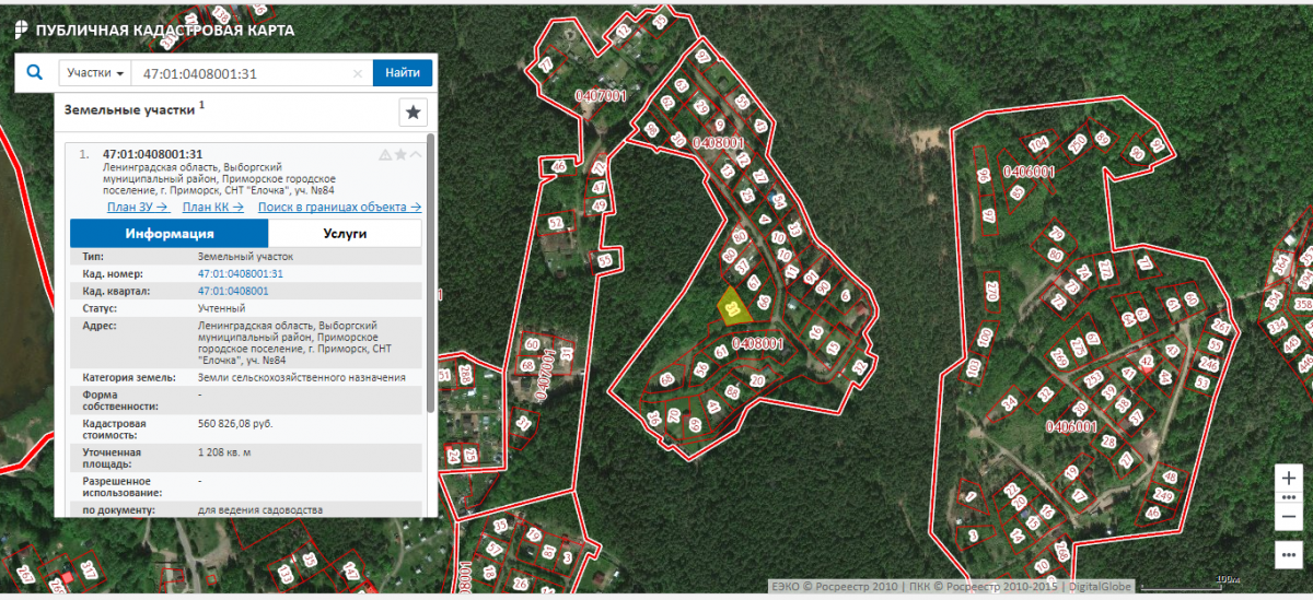 Кадастровая карта ленинградской области выборгский район