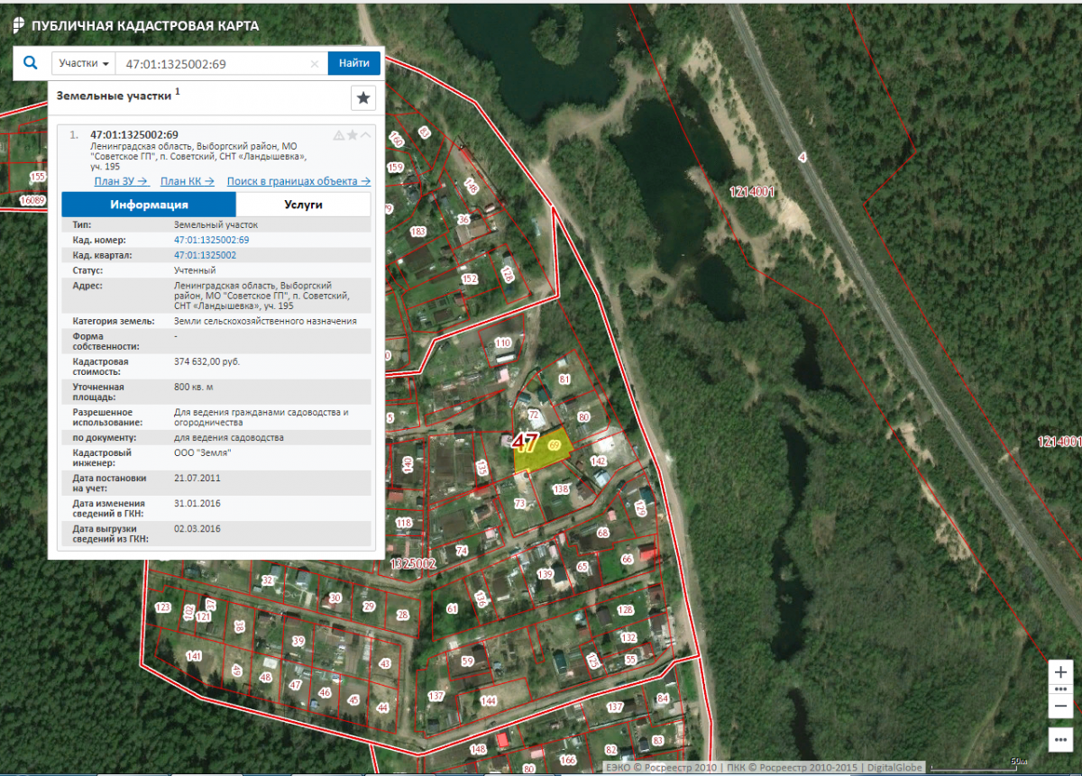 Публичная кадастровая карта ленинградской области выборгский район